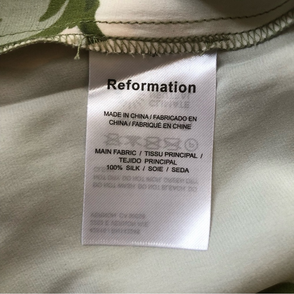 Reformation Marguerite Silk Dress - Tarragon - Picture 9 of 12